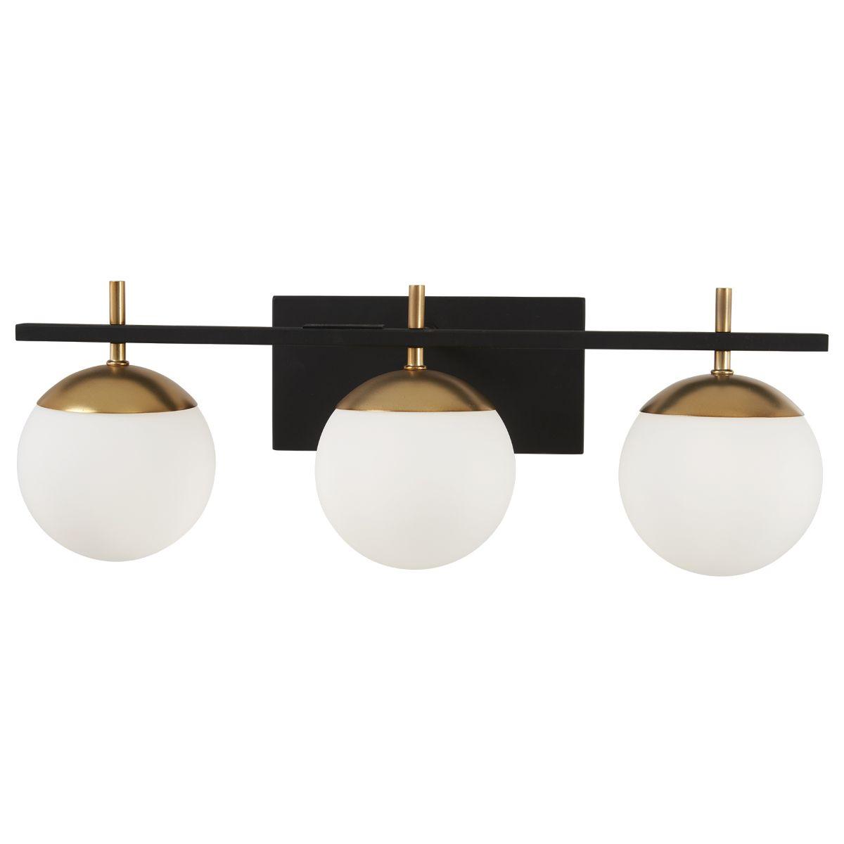 Alluria 24 in. 3 Lights Vanity Light Black & Gold finish - Bees Lighting