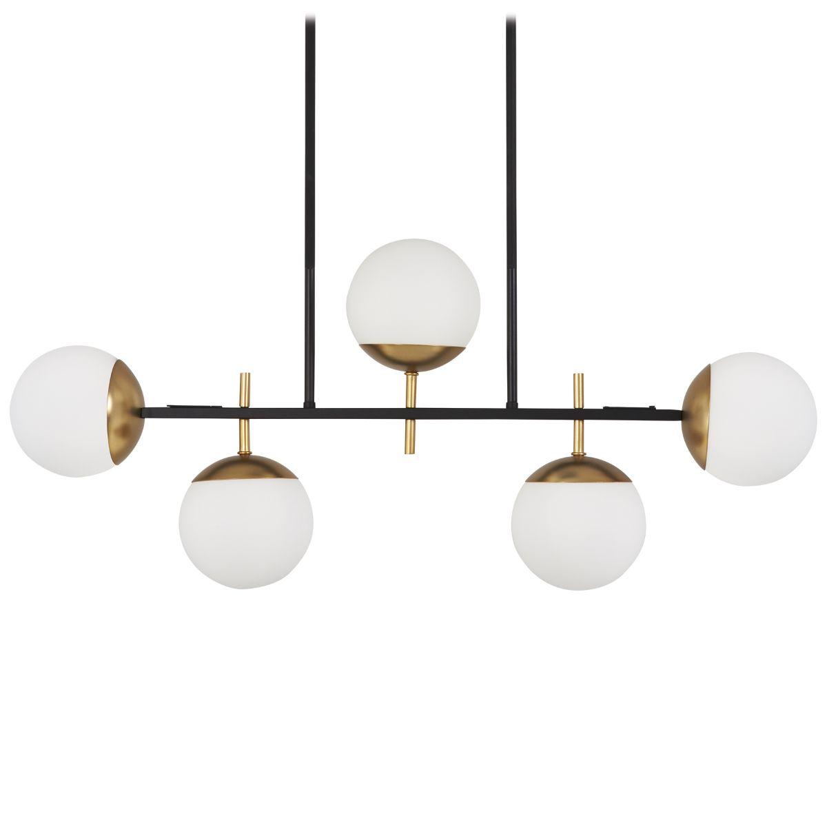 Alluria 36 in. 5 Lights Pendant Light Black & Gold finish - Bees Lighting