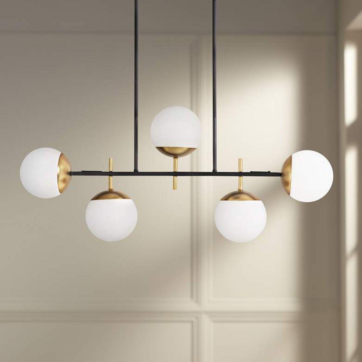 Alluria 36 in. 5 Lights Pendant Light Black & Gold finish - Bees Lighting