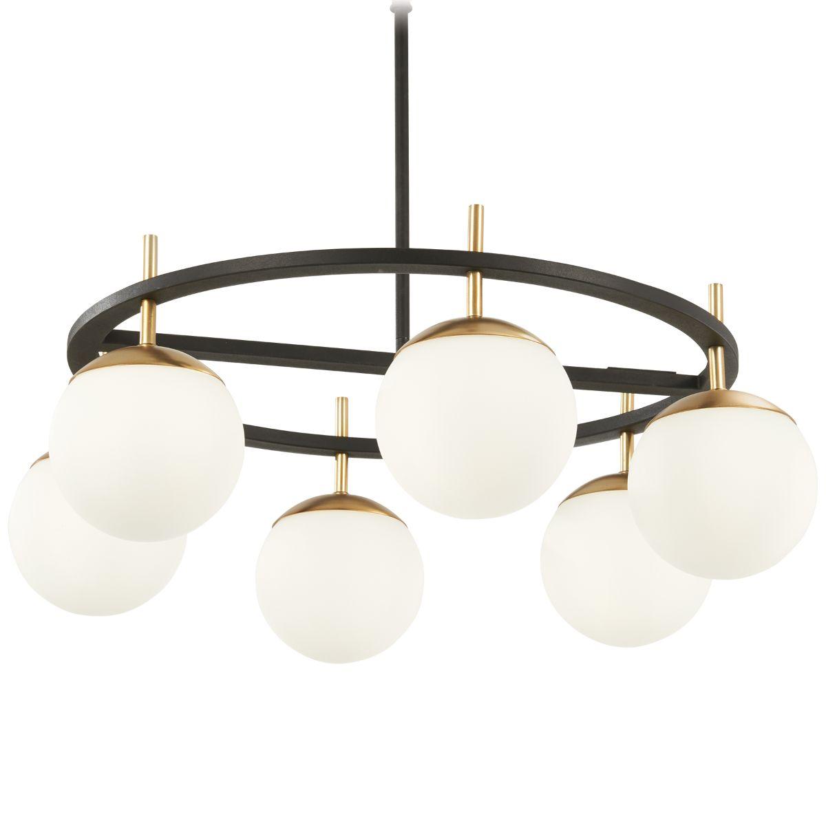 Alluria 27 in. 6 Lights Pendant Light Black & Gold finish - Bees Lighting