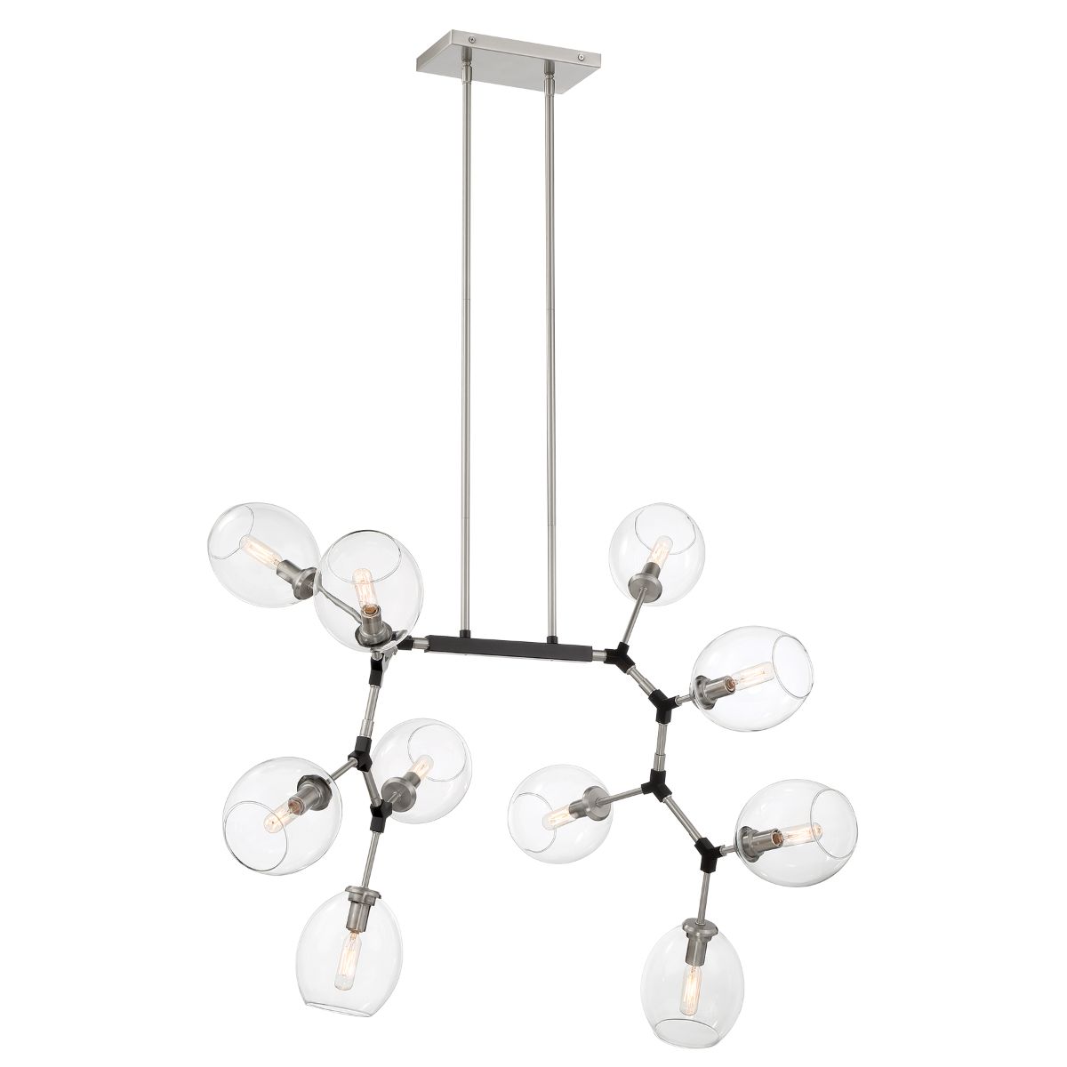 Nexpo 50 in. 10 lights Chandelier Brushed Nickel finish - Bees Lighting