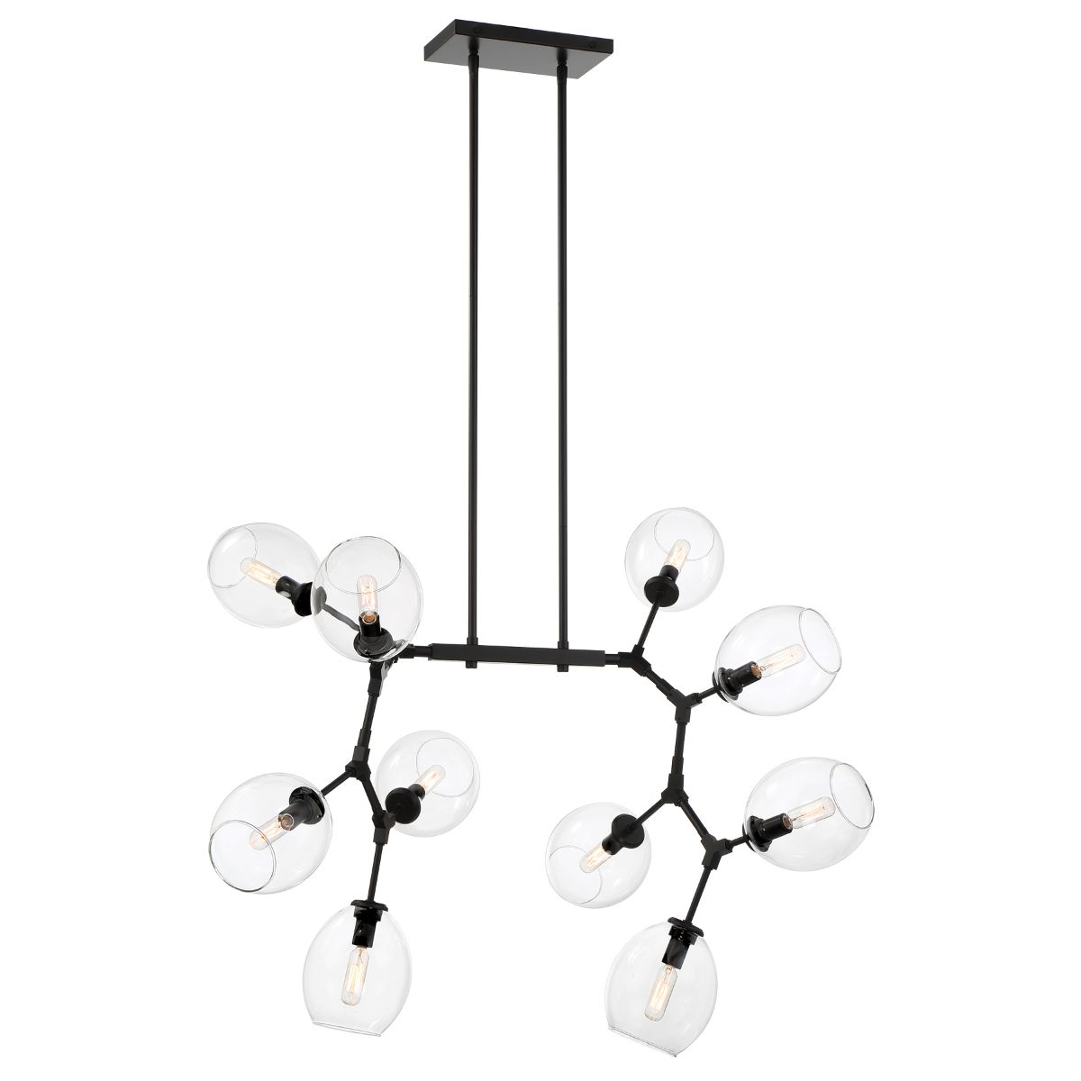 Nexpo 50 in. 10 lights Chandelier Coal finish - Bees Lighting