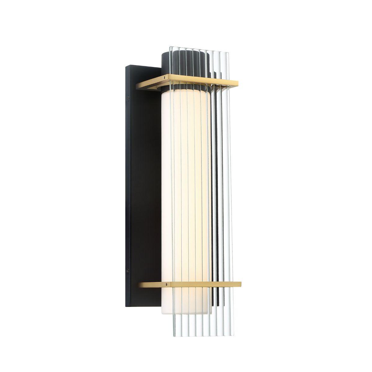 Midnight Gold 16 in. LED Outdoor Wall Sconce Black & Gold Finish - Bees Lighting