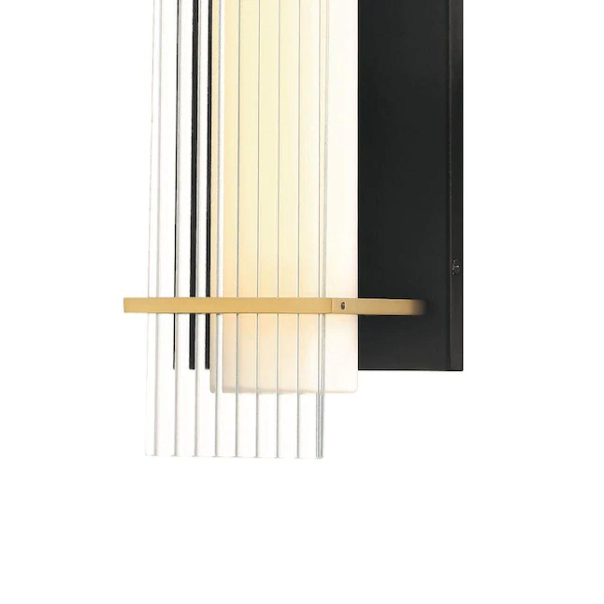 Midnight Gold 16 in. LED Outdoor Wall Sconce Black & Gold Finish - Bees Lighting