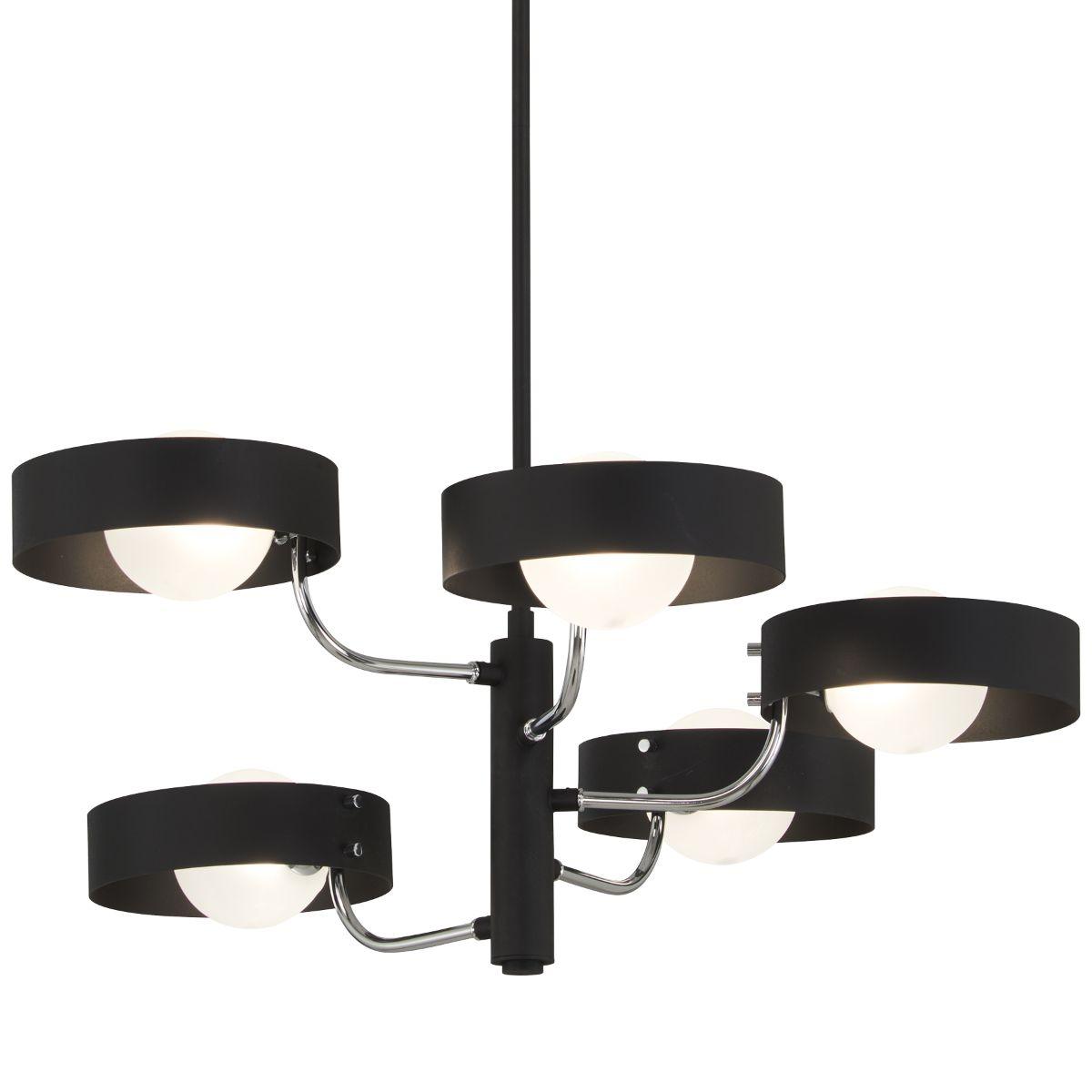 Lift Off 26 in. 5 Lights Chandelier Black & Polished Nickel finish - Bees Lighting