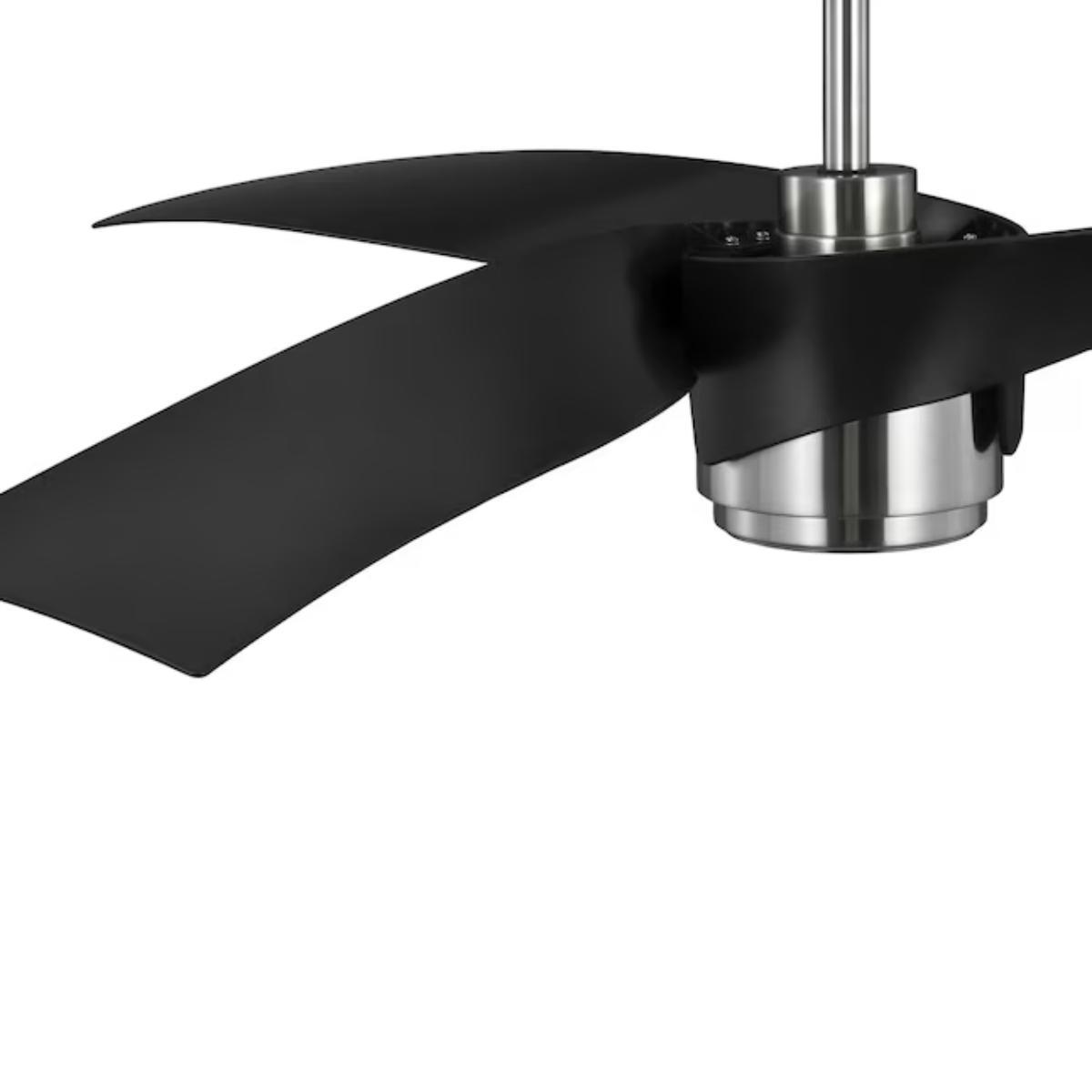 Insigna 60 Inch LED Ceiling Fan with Light Kit and Remote, Brushed Nickel with Matte Black Blades - Bees Lighting