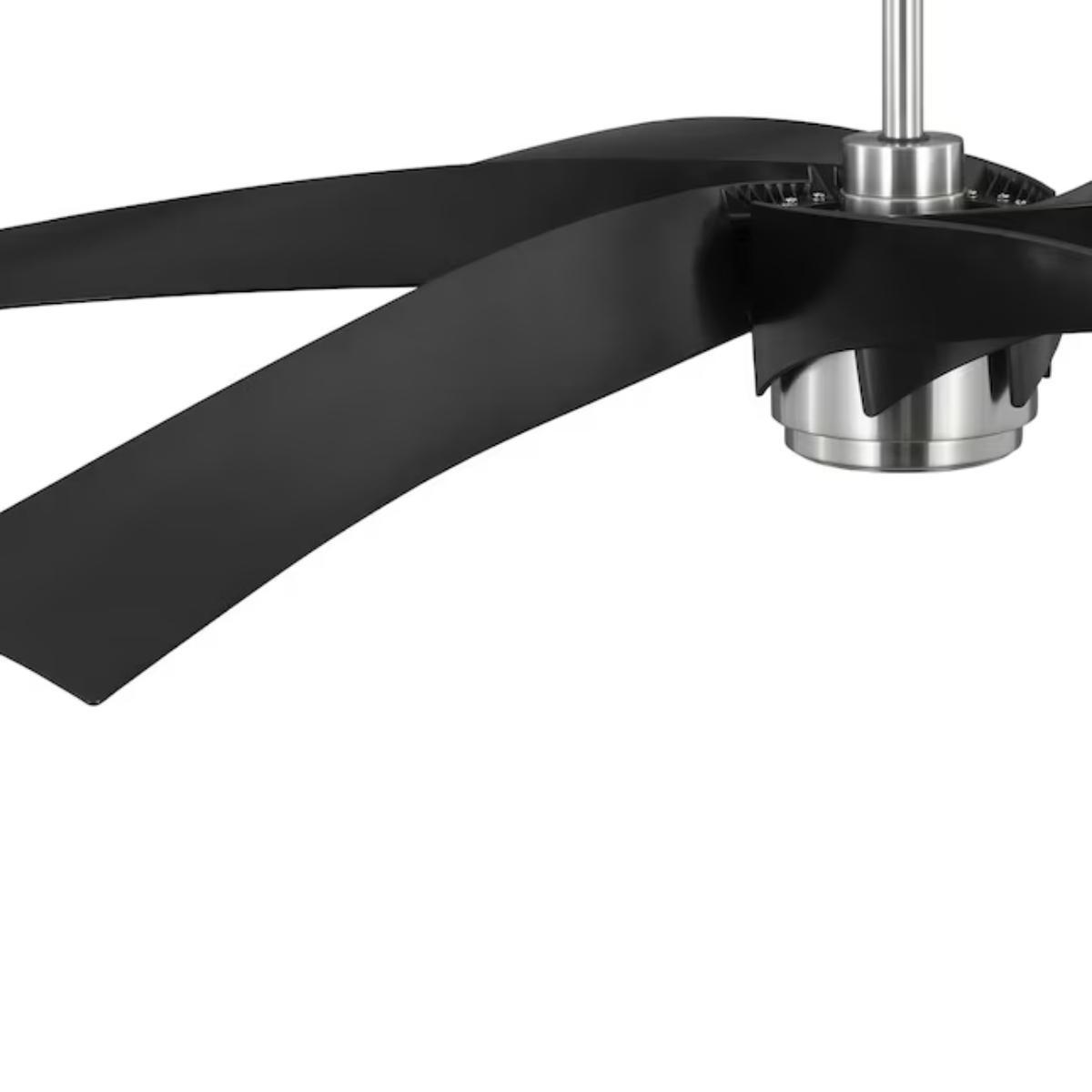 Insigna 72 Inch LED Ceiling Fan with Light Kit and Remote, Brushed Nickel with Matte Black Blades - Bees Lighting