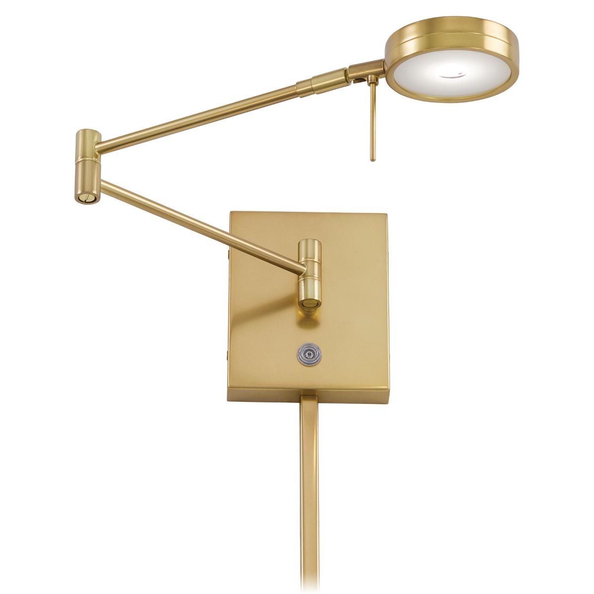 George's Reading Room Contemporary LED Swing Arm Wall Lamp Gold finish