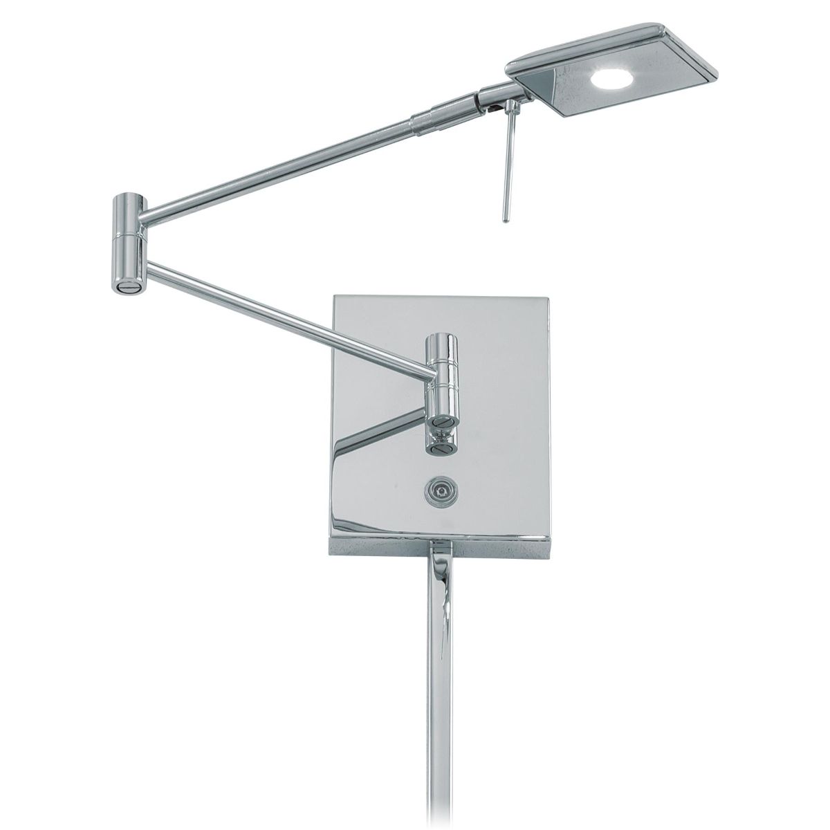 George's Reading Room Contemporary LED Swing Arm Wall Lamp Chrome Finish - Bees Lighting