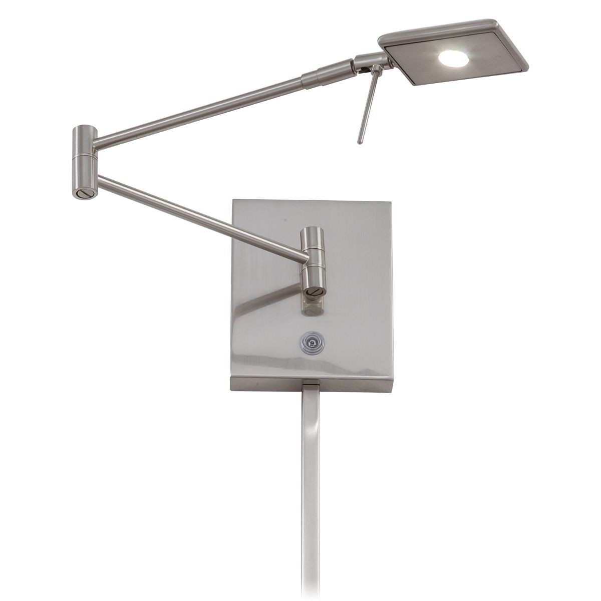 George's Reading Room Contemporary LED Swing Arm Wall Lamp Nickel Finish - Bees Lighting