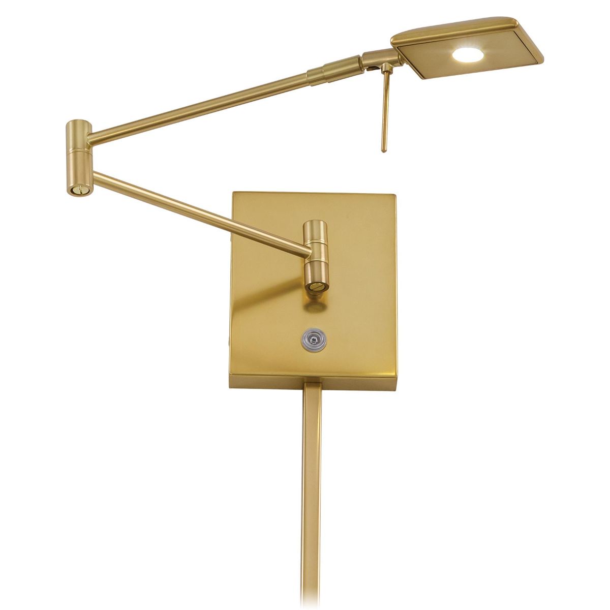 George's Reading Room Contemporary LED Swing Arm Wall Lamp Gold finish - Bees Lighting