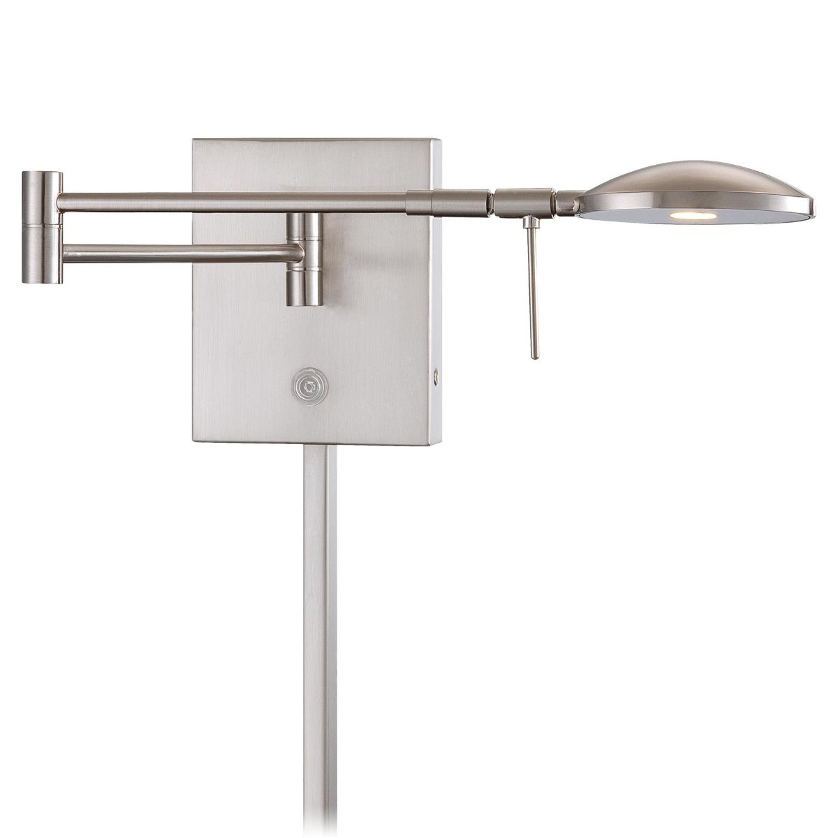 George's Reading Room Contemporary LED Swing Arm Wall Lamp Nickel Finish - Bees Lighting