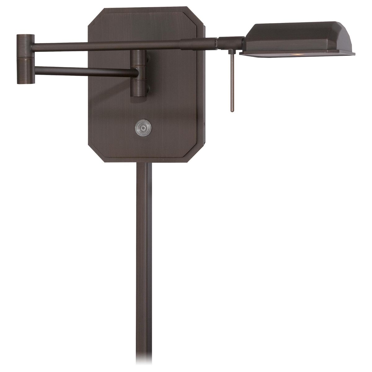 George's Reading Room Contemporary LED Swing Arm Wall Lamp Bronze finish