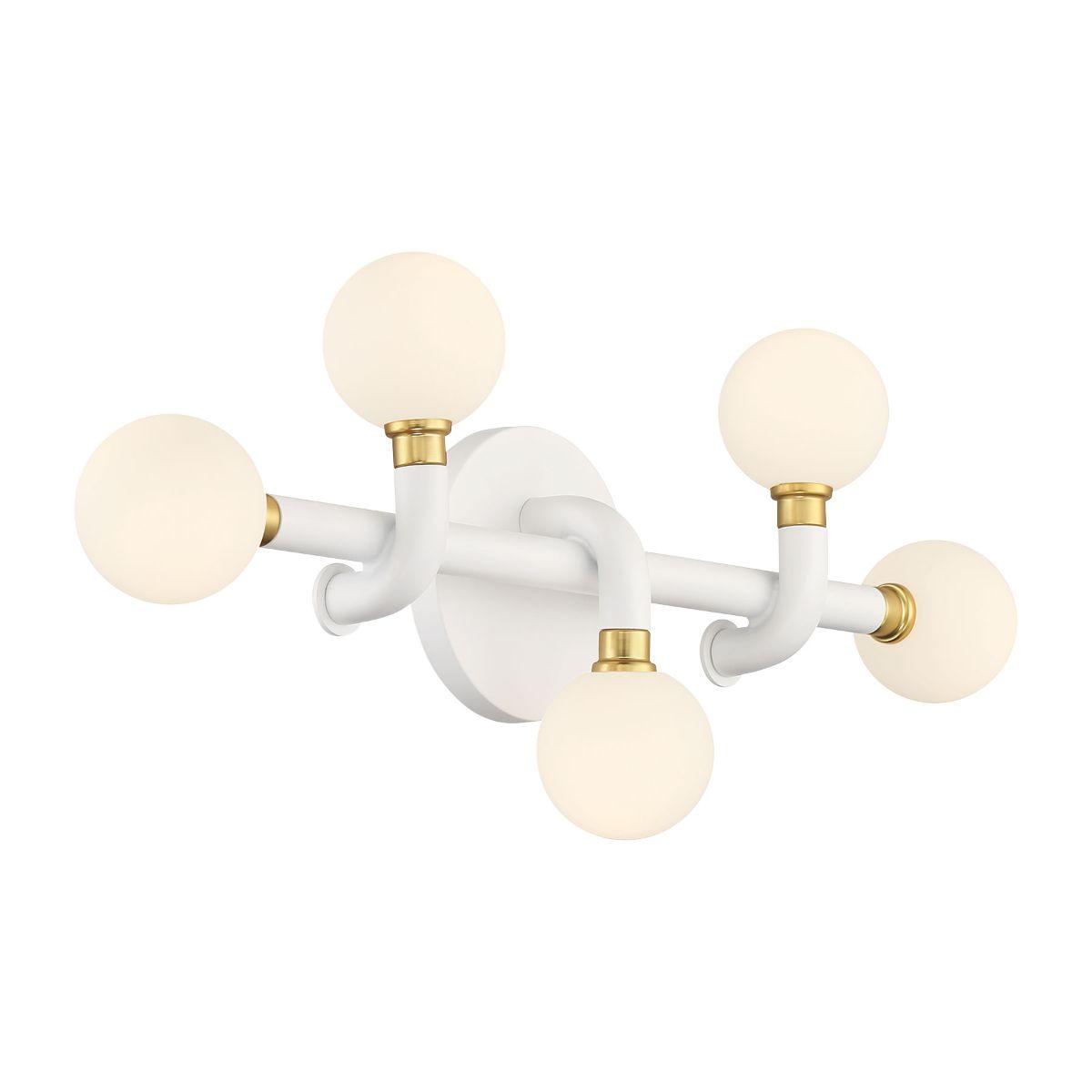 Tubular 23 in. 5 lights LED Vanity Light Matte White finish - Bees Lighting