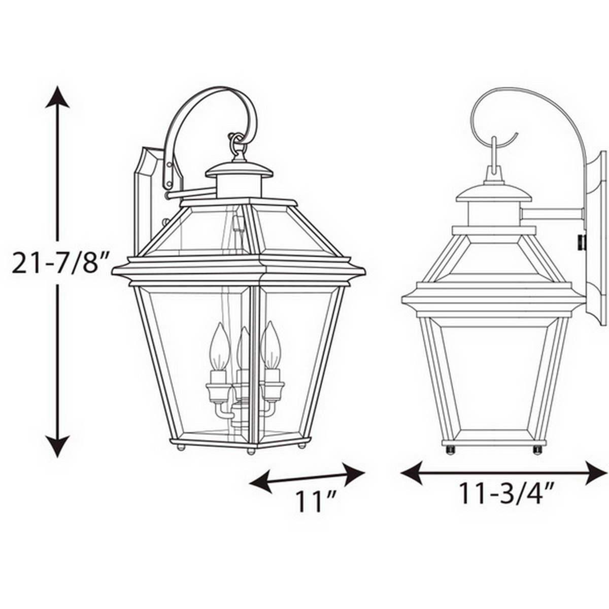 Burlington 22 in. 3 Lights Outdoor Wall Sconces Antique Bronze Finish - Bees Lighting