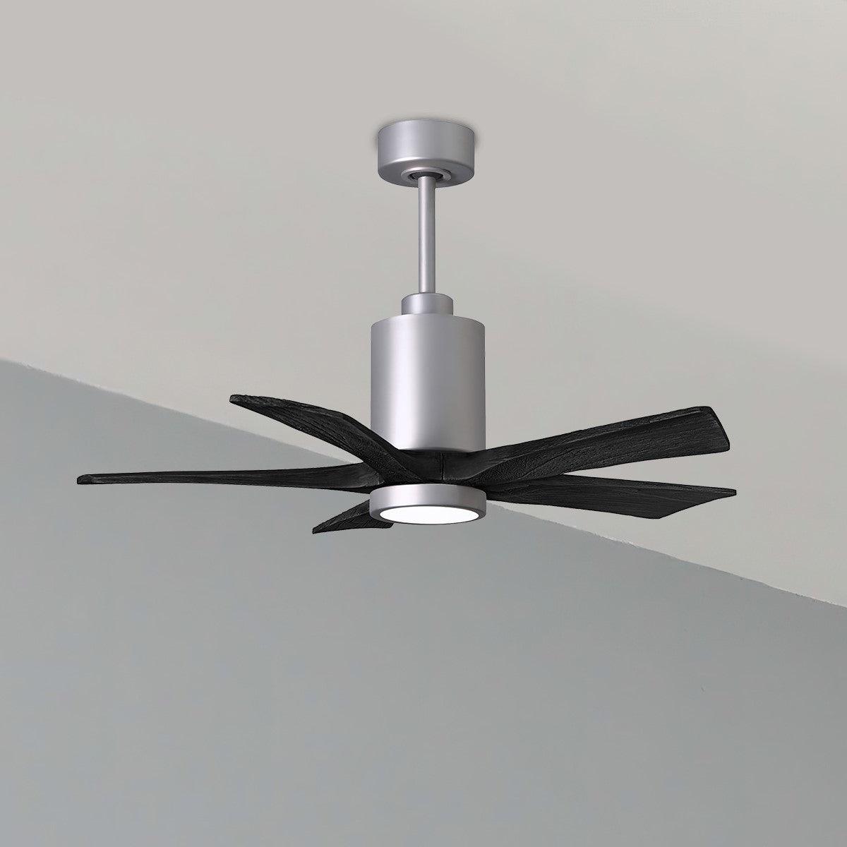 Patricia 5-Blade 42 Inch Nickel and Black LED Ceiling Fan with Remote - Bees Lighting