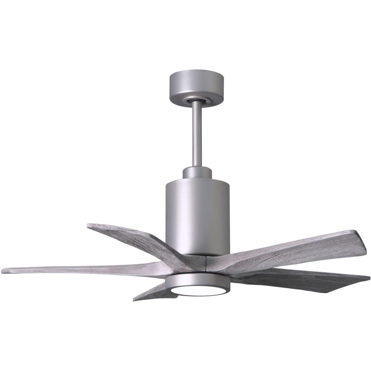 Patricia 5-Blade 42 Inch Nickel and Barnwood LED Ceiling Fan with Remote - Bees Lighting