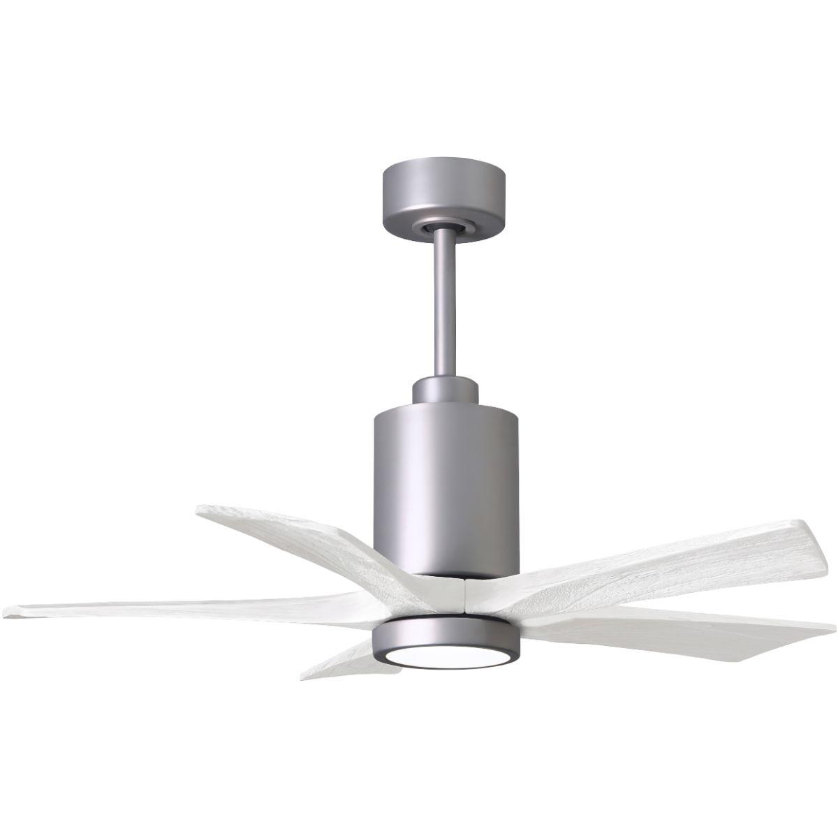 Patricia 5-Blade 42 Inch Nickel and White LED Ceiling Fan with Remote - Bees Lighting