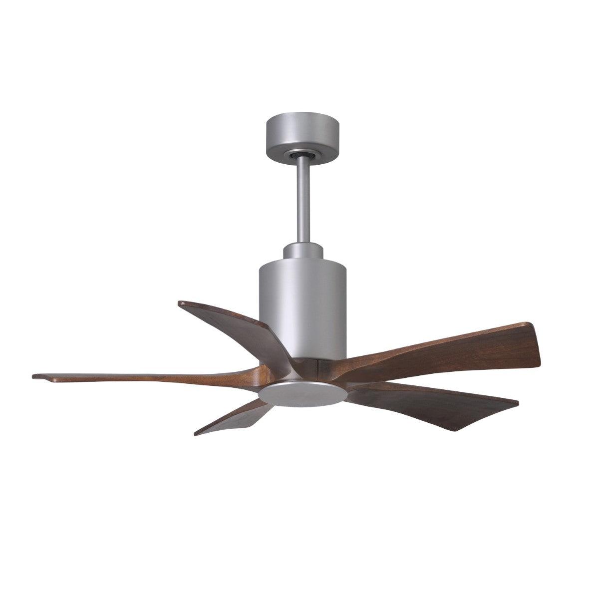 Patricia 5-Blade 42 Inch Nickel and Walnut LED Ceiling Fan with Remote - Bees Lighting