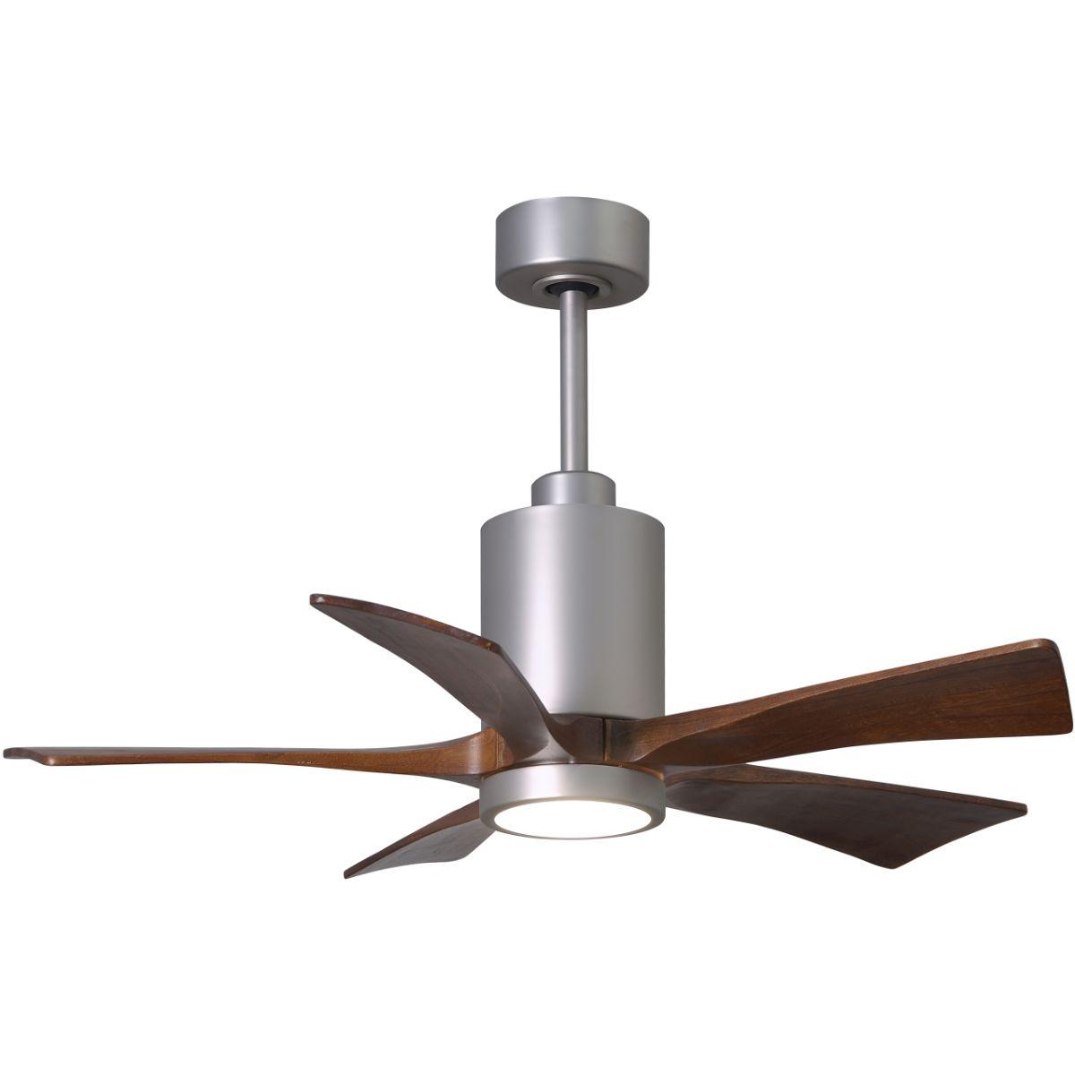 Patricia 5-Blade 42 Inch Nickel and Walnut LED Ceiling Fan with Remote - Bees Lighting