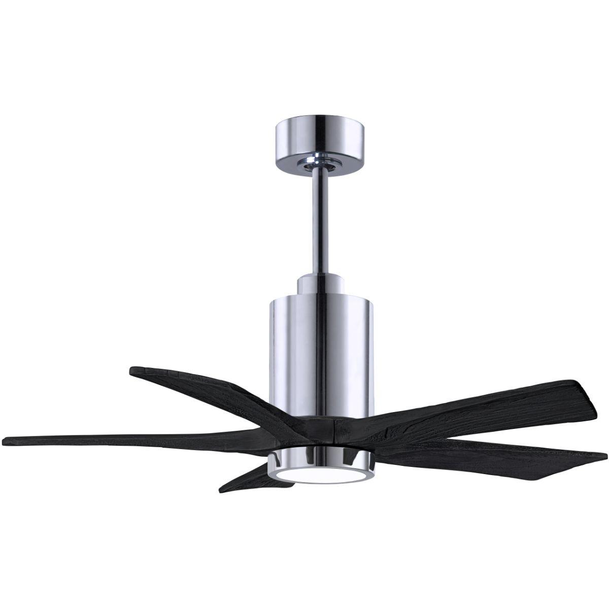 Patricia 5-Blade 42 Inch Chrome and Black LED Ceiling Fan with Remote - Bees Lighting