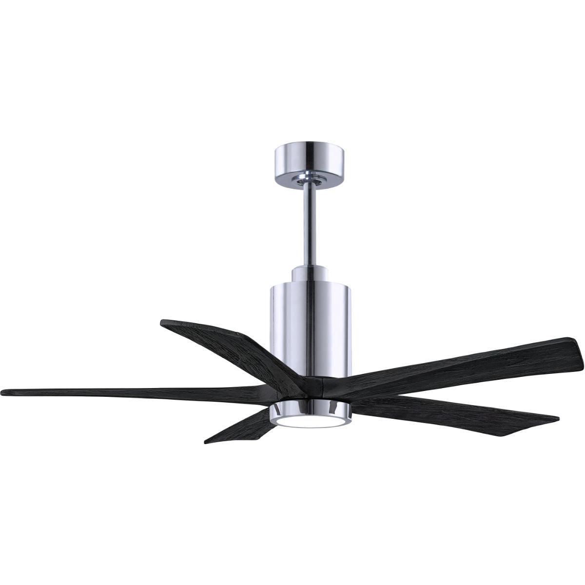 Patricia 5-Blade 52 Inch Chrome and Black LED Ceiling Fan with Remote - Bees Lighting