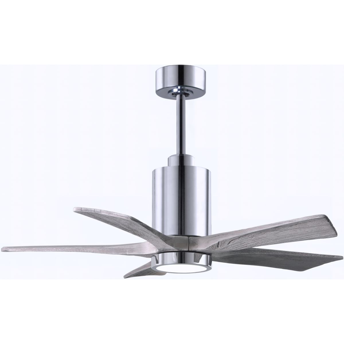 Patricia 5-Blade 42 Inch Chrome and Barnwood LED Ceiling Fan with Remote