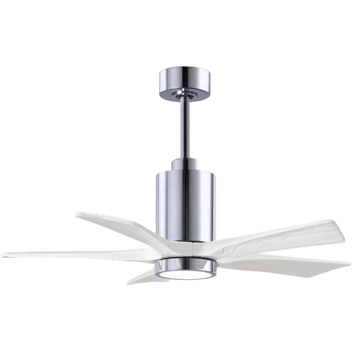 Patricia 5-Blade 42 Inch Chrome and White LED Ceiling Fan with Remote - Bees Lighting