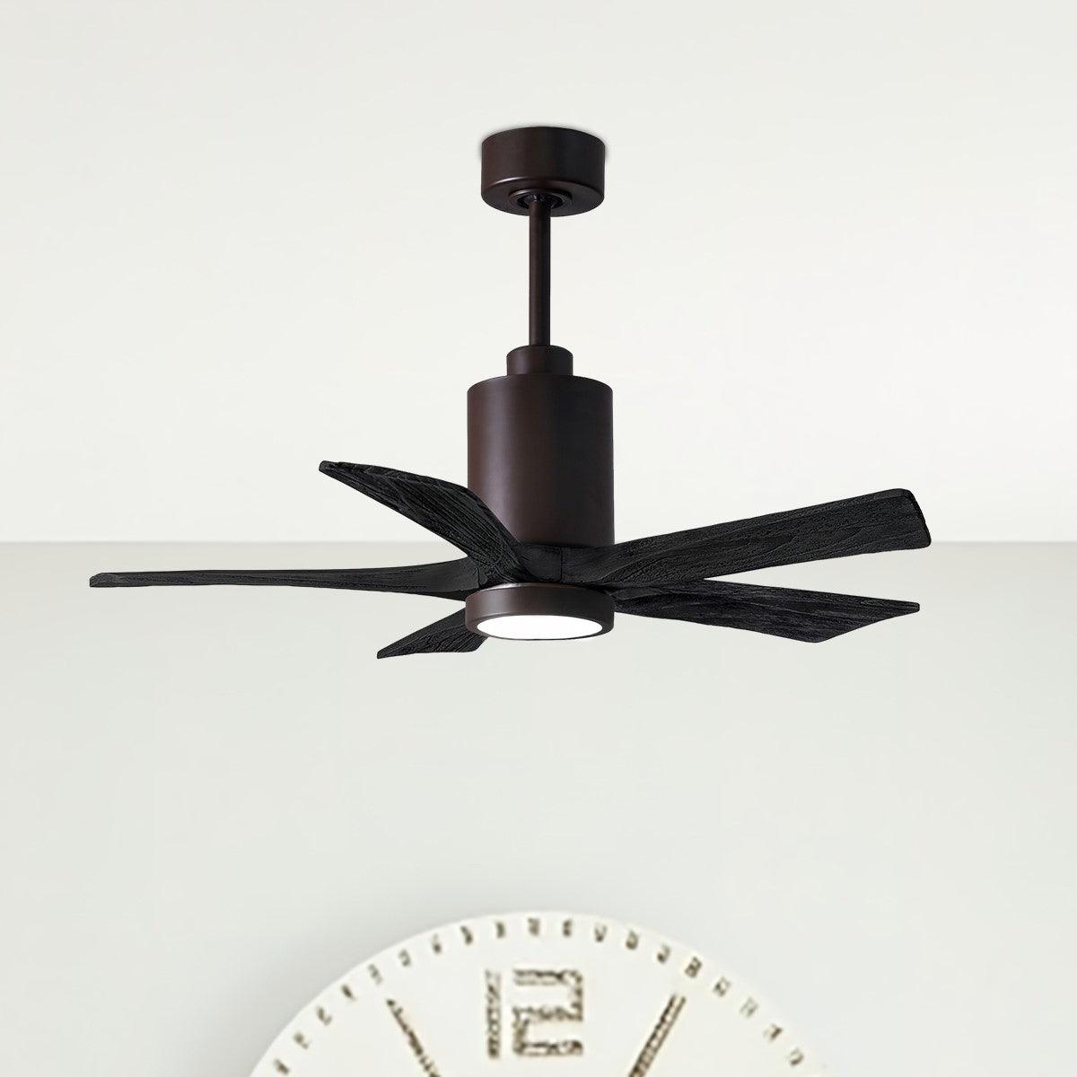 Patricia 5-Blade 42 Inch Bronze and Black LED Ceiling Fan with Remote - Bees Lighting