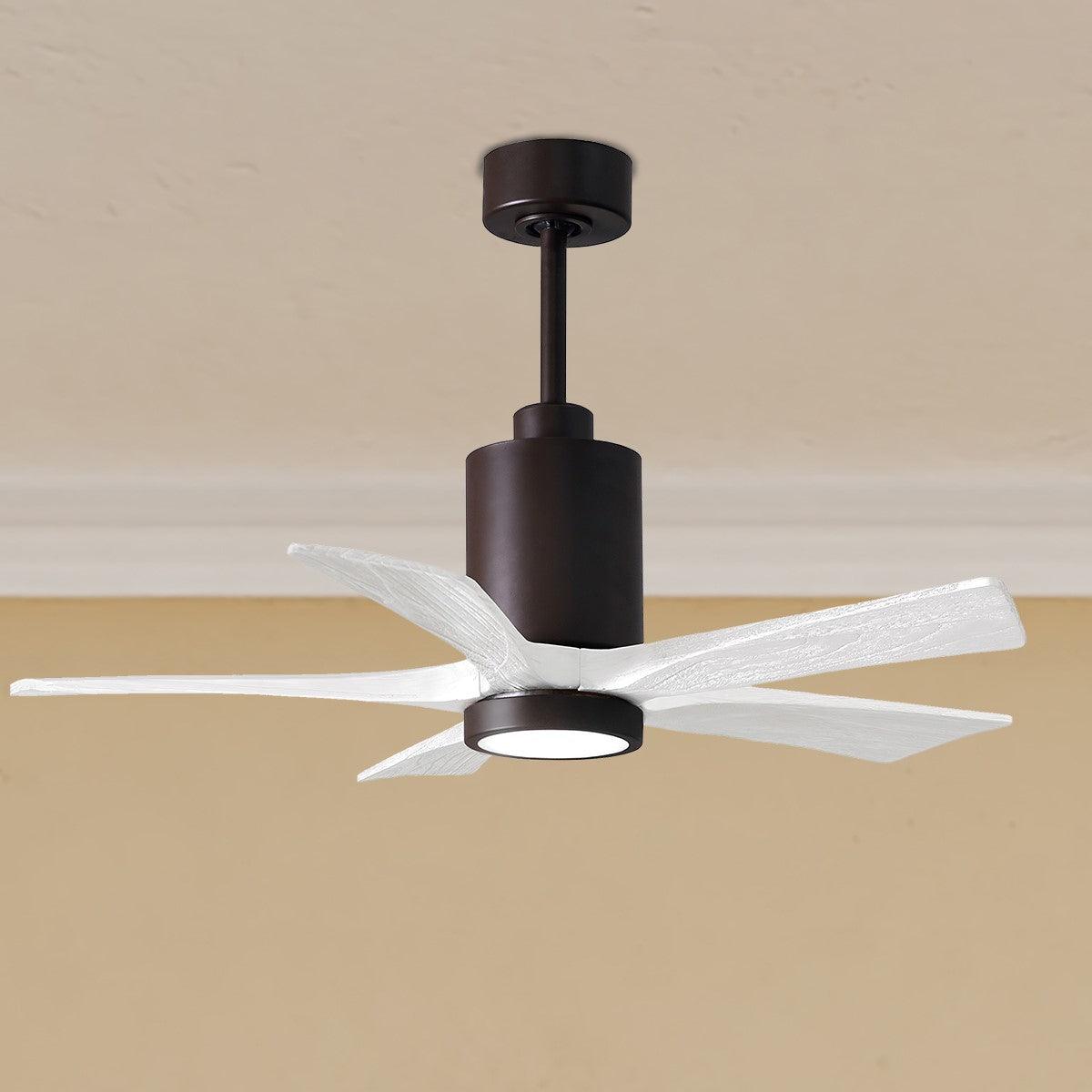 Patricia 5-Blade 42 Inch Bronze and White LED Ceiling Fan with Remote - Bees Lighting