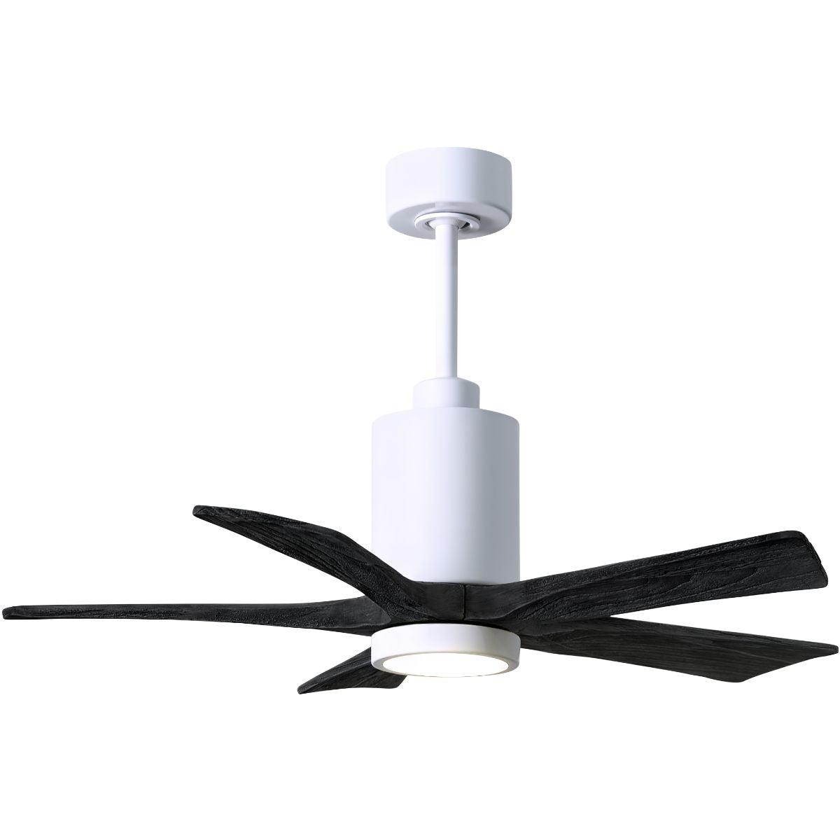 Patricia 5-Blade 42 Inch White and Black LED Ceiling Fan with Remote - Bees Lighting