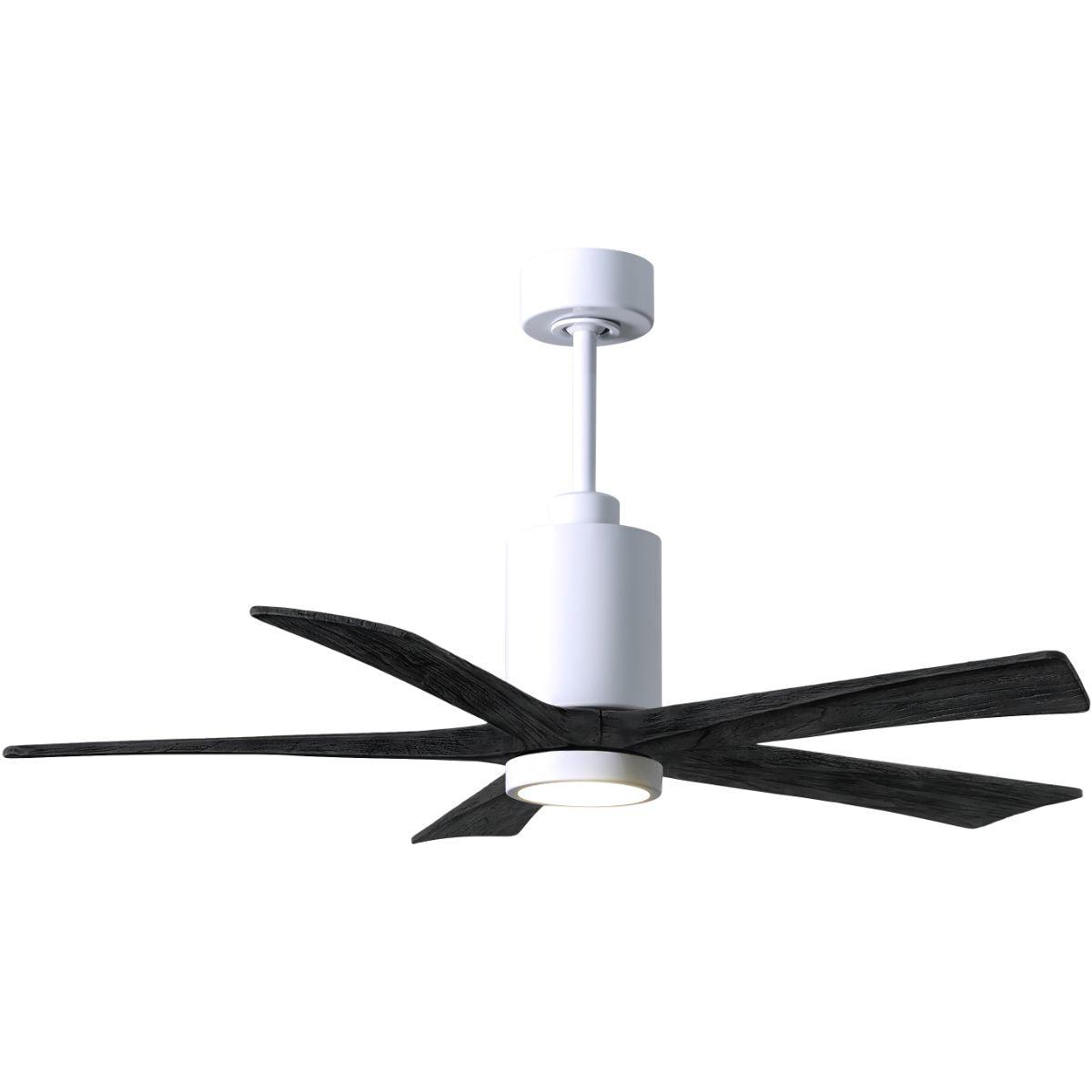 Patricia 5-Blade 52 Inch White and Black LED Ceiling Fan with Remote - Bees Lighting