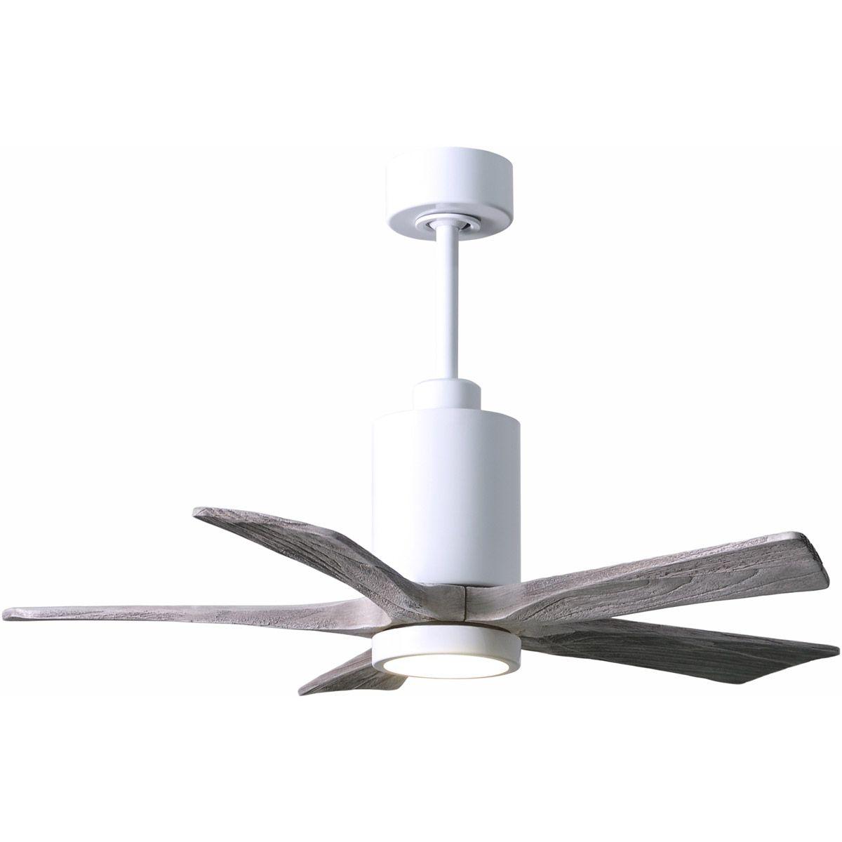 Patricia 5-Blade 42 Inch White and Barnwood LED Ceiling Fan with Remote - Bees Lighting