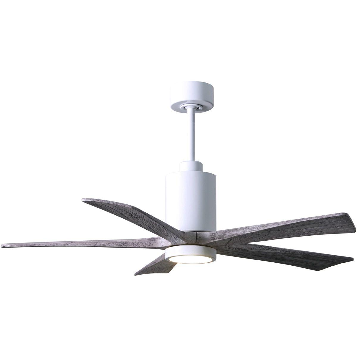 Patricia 5-Blade 52 Inch White and Barnwood LED Ceiling Fan with Remote - Bees Lighting