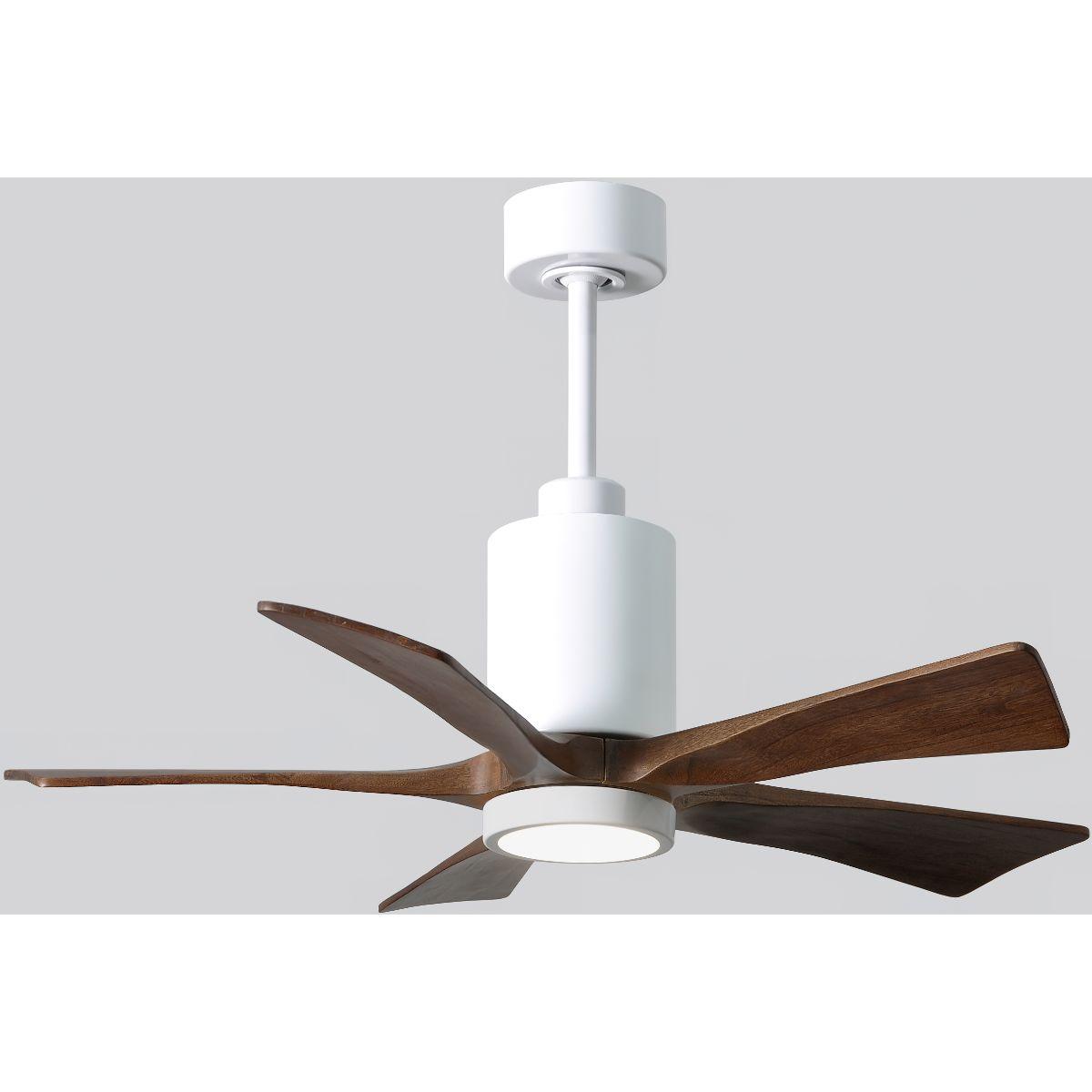 Patricia 5-Blade 42 Inch White and Walnut LED Ceiling Fan with Remote - Bees Lighting