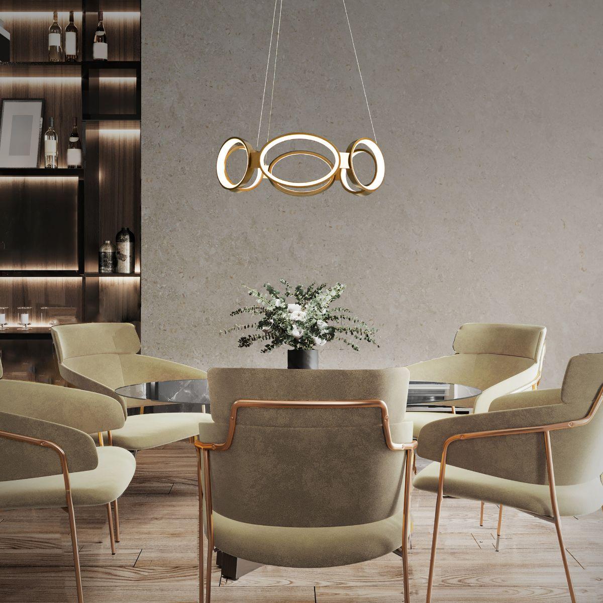 Solitaire 24 in. LED Pendant Light Brass finish - Bees Lighting