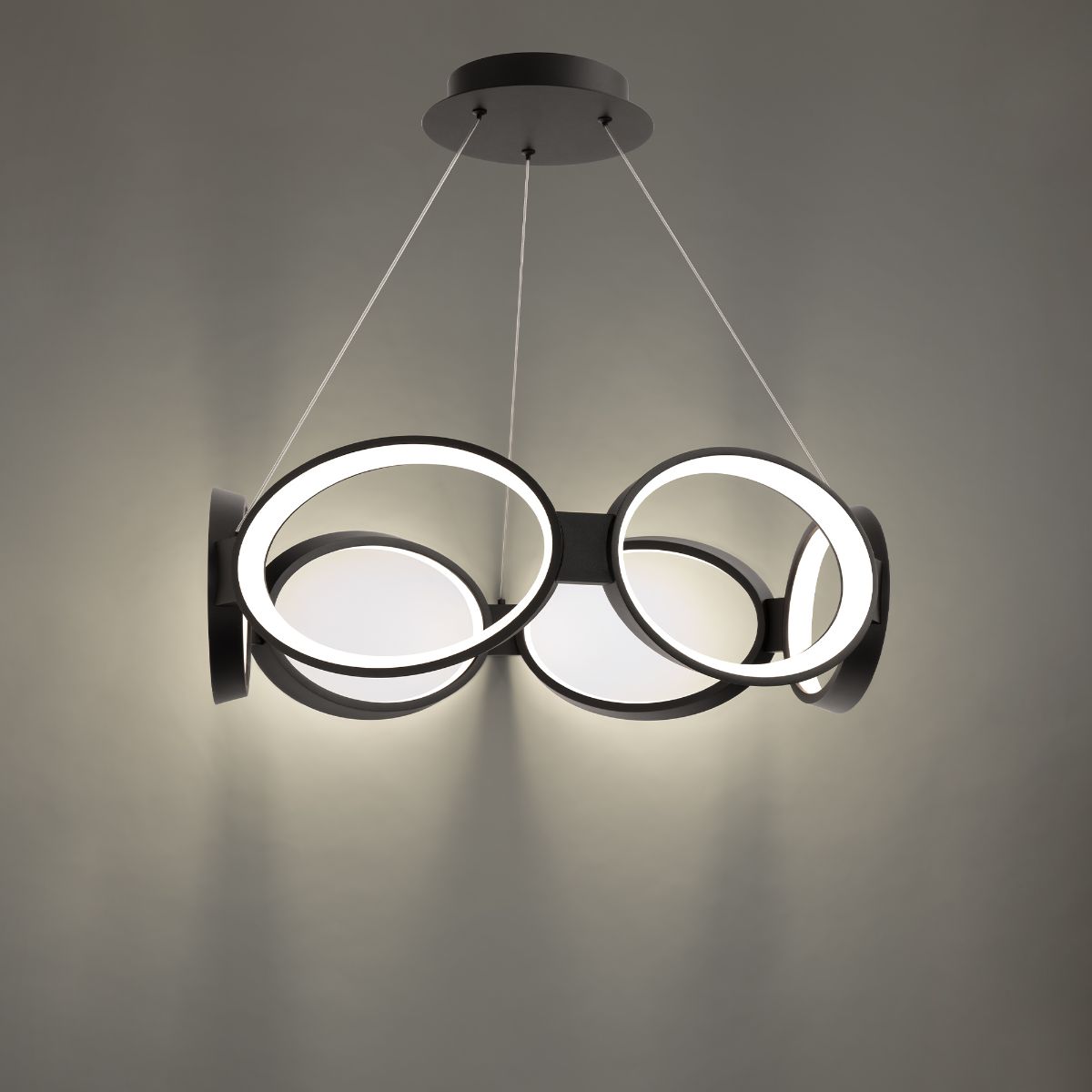 Solitaire 24 in. LED Pendant Light Black finish - Bees Lighting