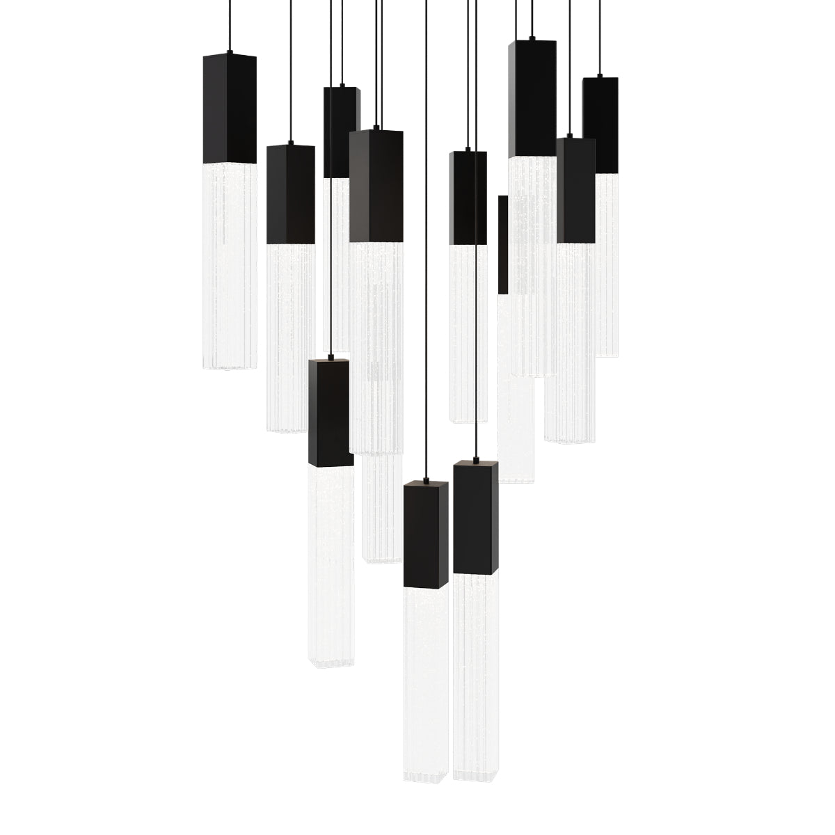 Cinema 20" 13 Lights LED Pendant Light, Selectable CCT, Black Finish