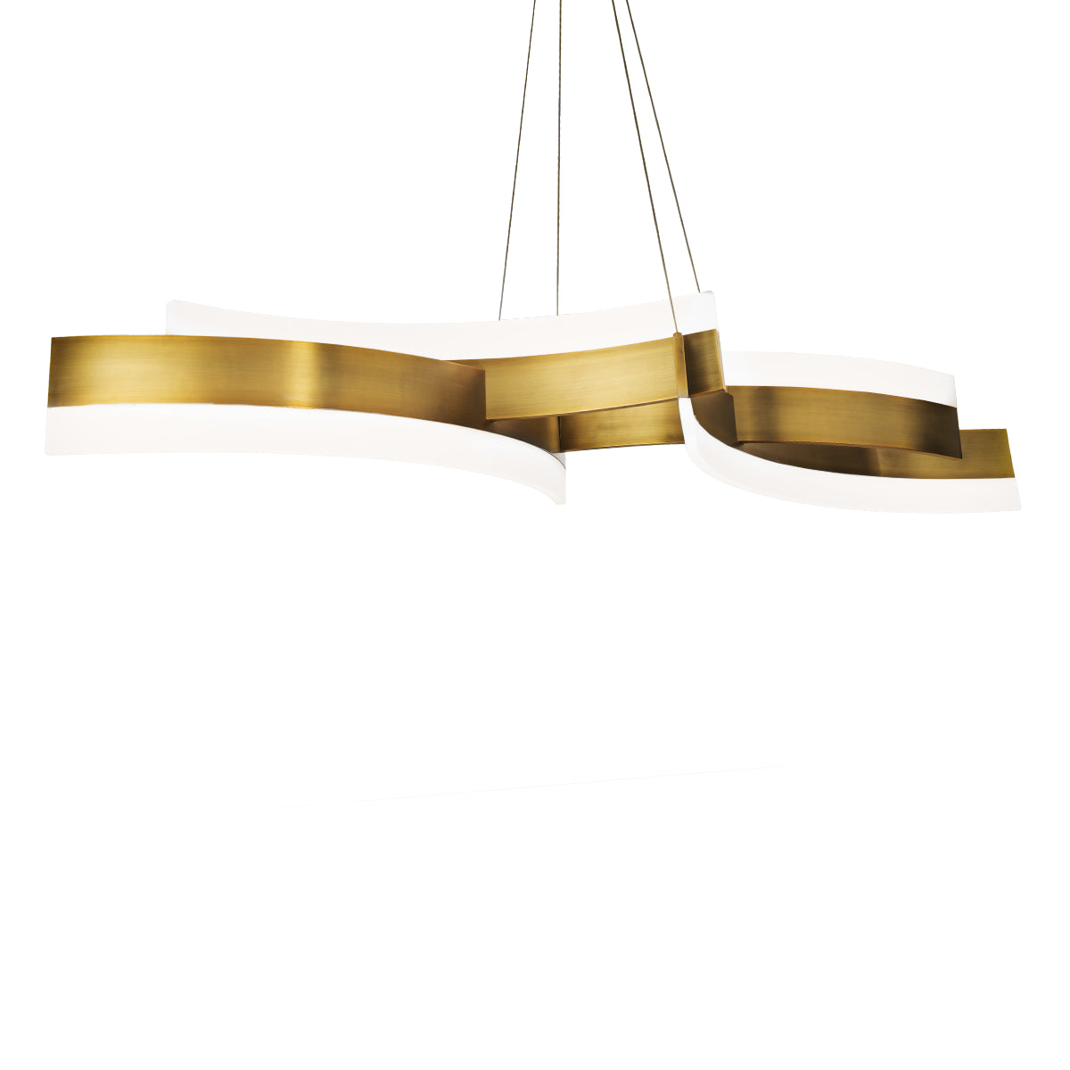 Arcs 57" LED Pendant Light, Aged Brass Finish