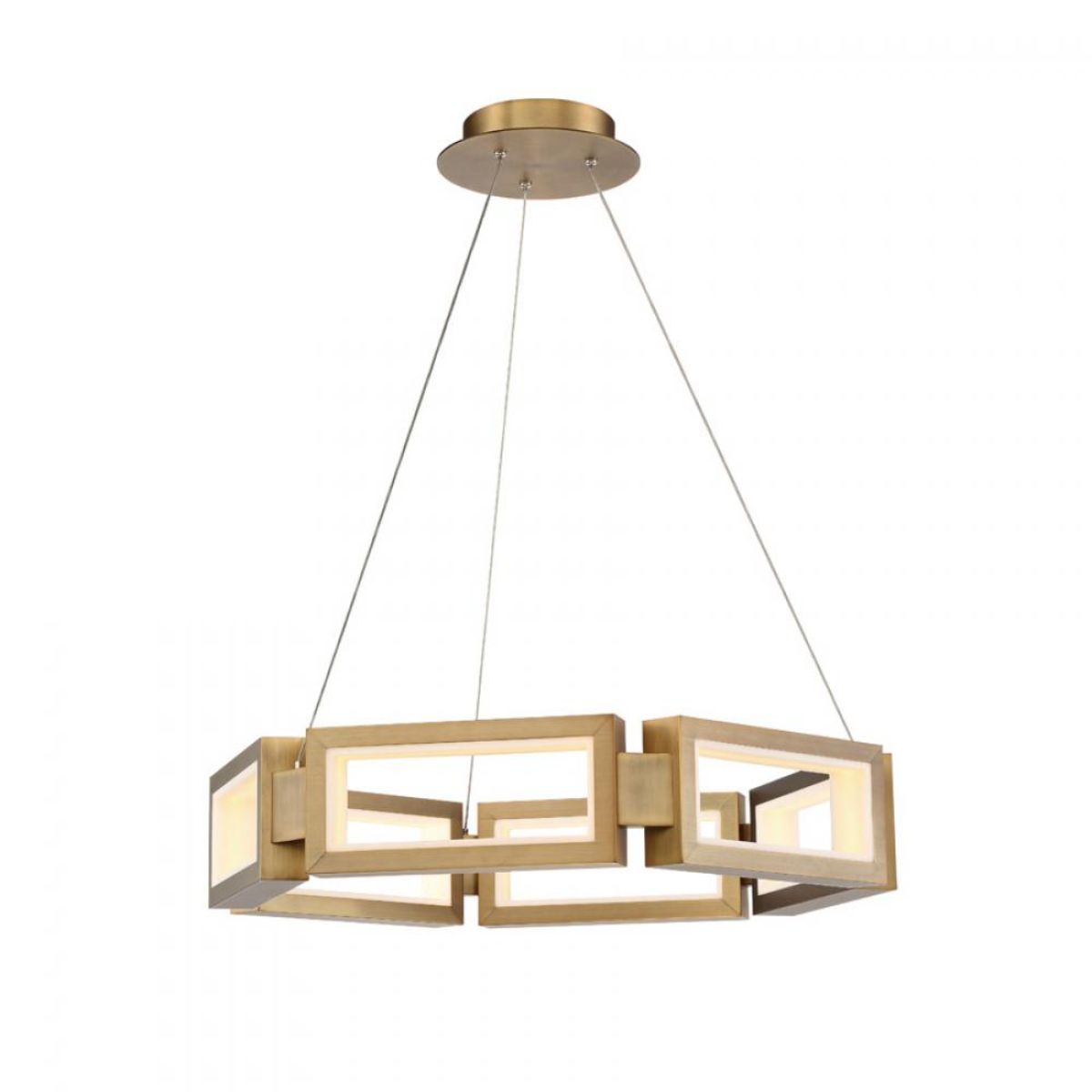 Mies 26 in. LED Pendant Light Brass Finish - Bees Lighting