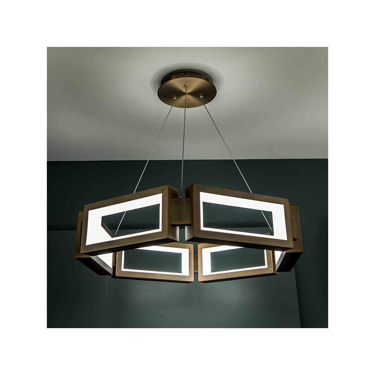 Mies 26 in. LED Pendant Light Brass Finish - Bees Lighting