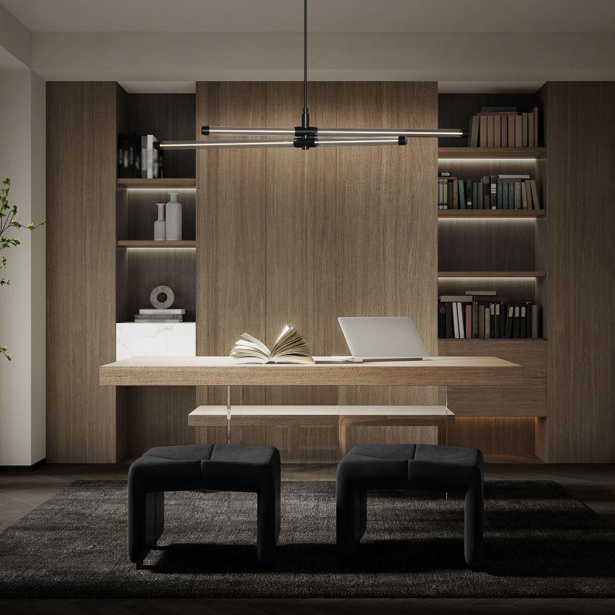 Jedi 43 in. LED Pendant Light Black finish