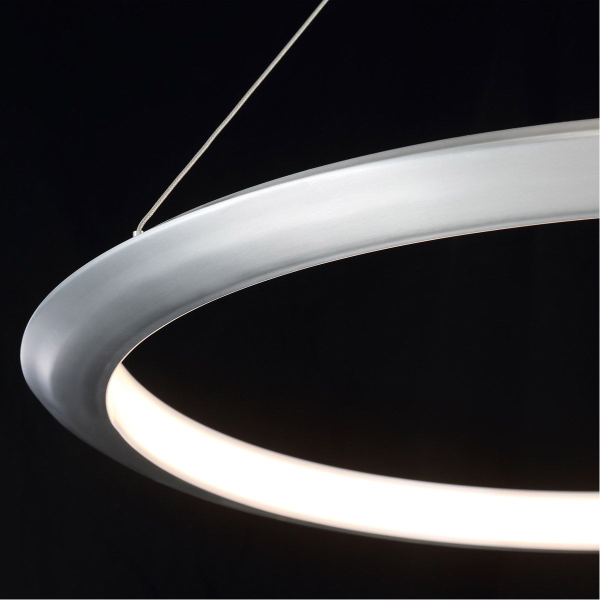 The Ring 36 in. LED Chandelier 2700K Aluminum Finish - Bees Lighting