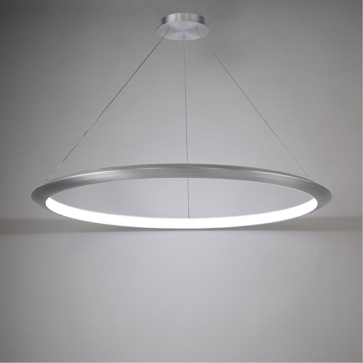 The Ring 48 in. LED Chandelier 3500K Aluminum Finish - Bees Lighting