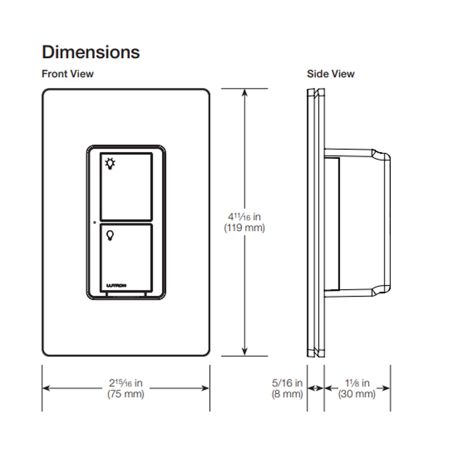 Caseta Wireless 3-Way Tap Smart Light Switch, White