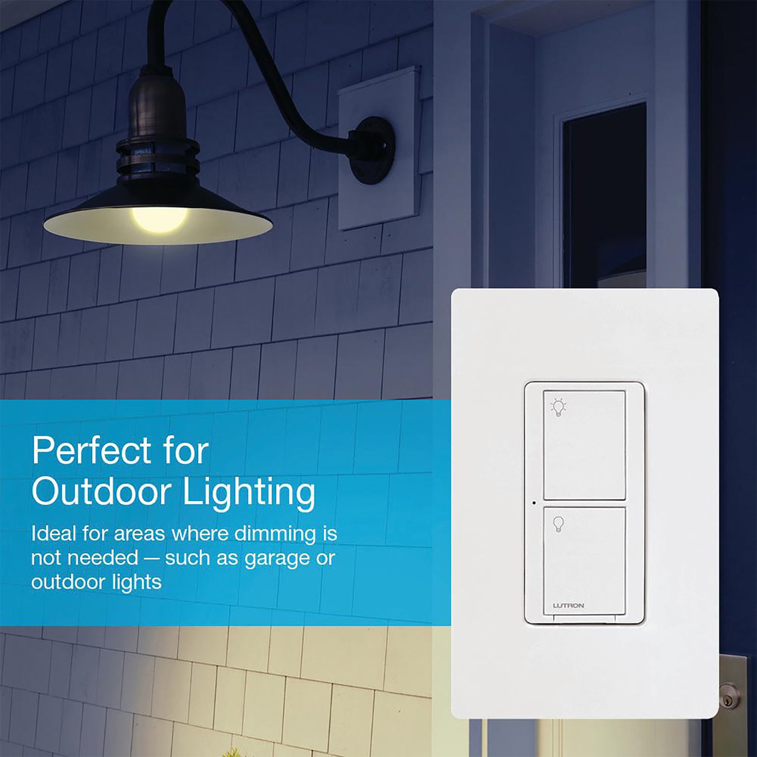 Caseta Wireless 3-Way Tap Smart Light Switch, White