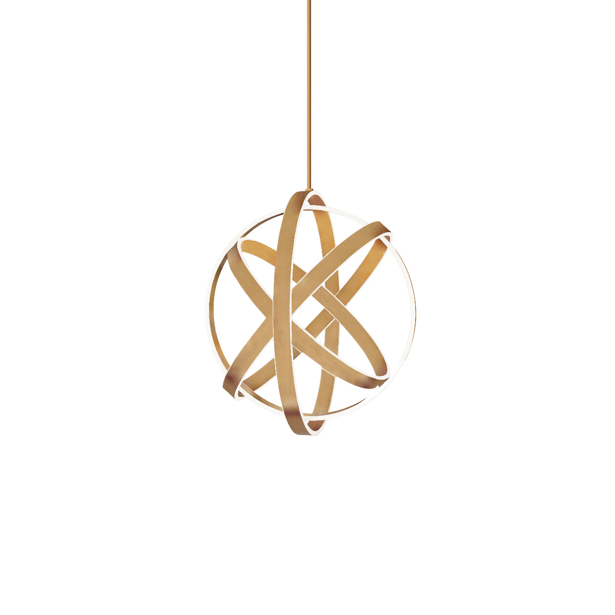 Kinetic 28" LED Pendant Light, Aged Brass Finish