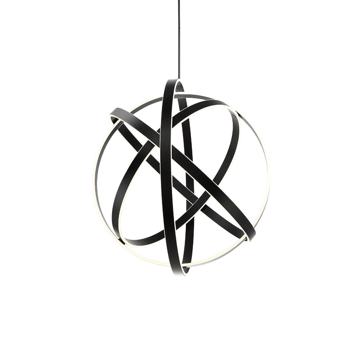 Kinetic 28" LED Pendant Light, Black Finish