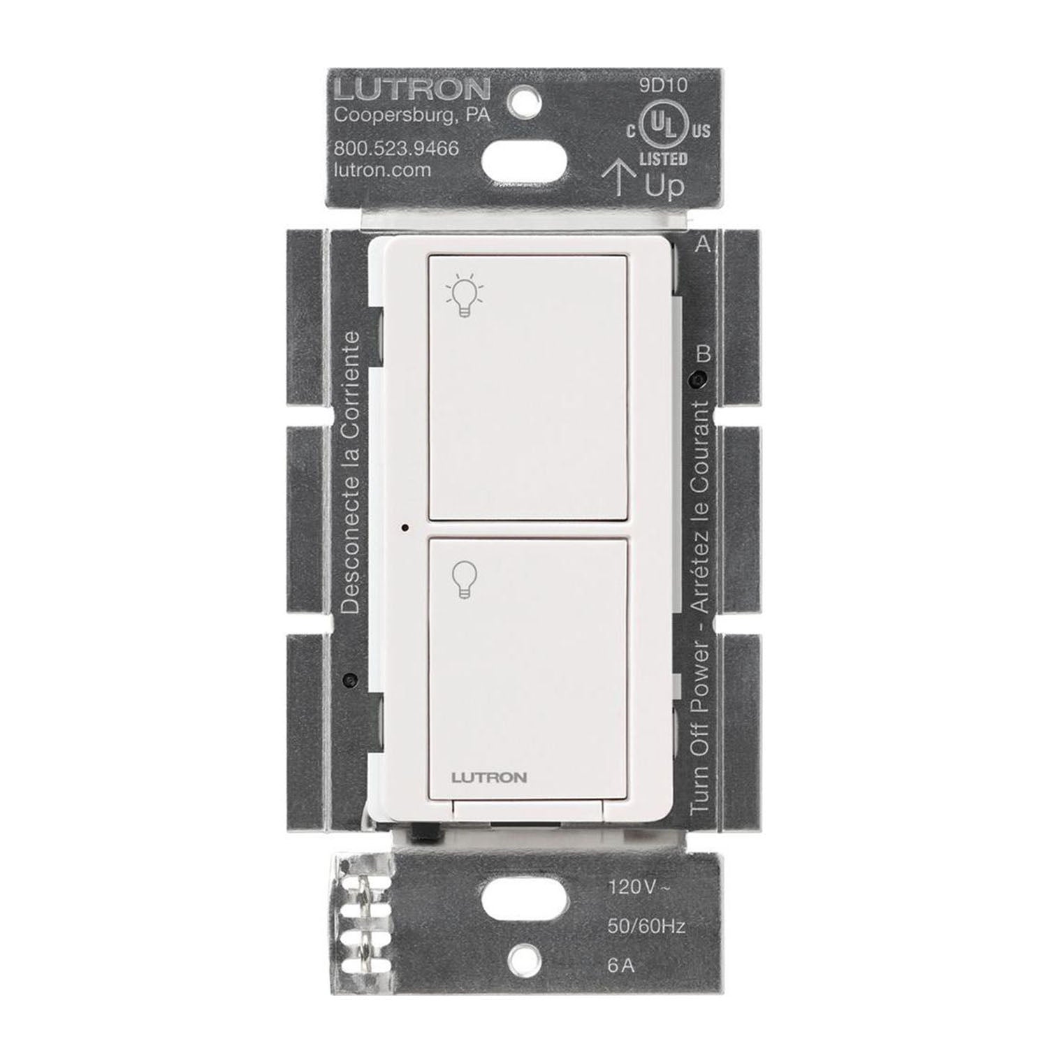 Caseta Wireless 3-Way Tap Smart Light Switch Neutral Required White