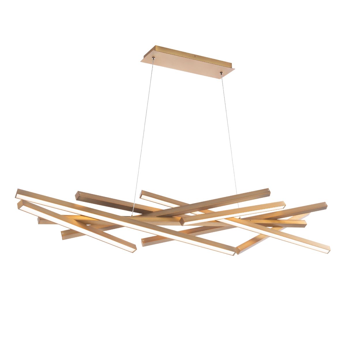 Parallax 55 in. 8 Lights LED Chandelier Brass finish - Bees Lighting